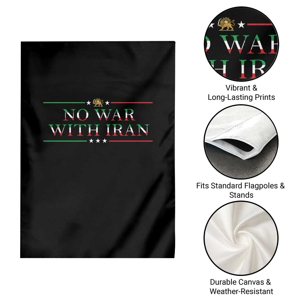 No War With Iran Peace Statement Gift Garden Flag TS12 Print Your Wear
