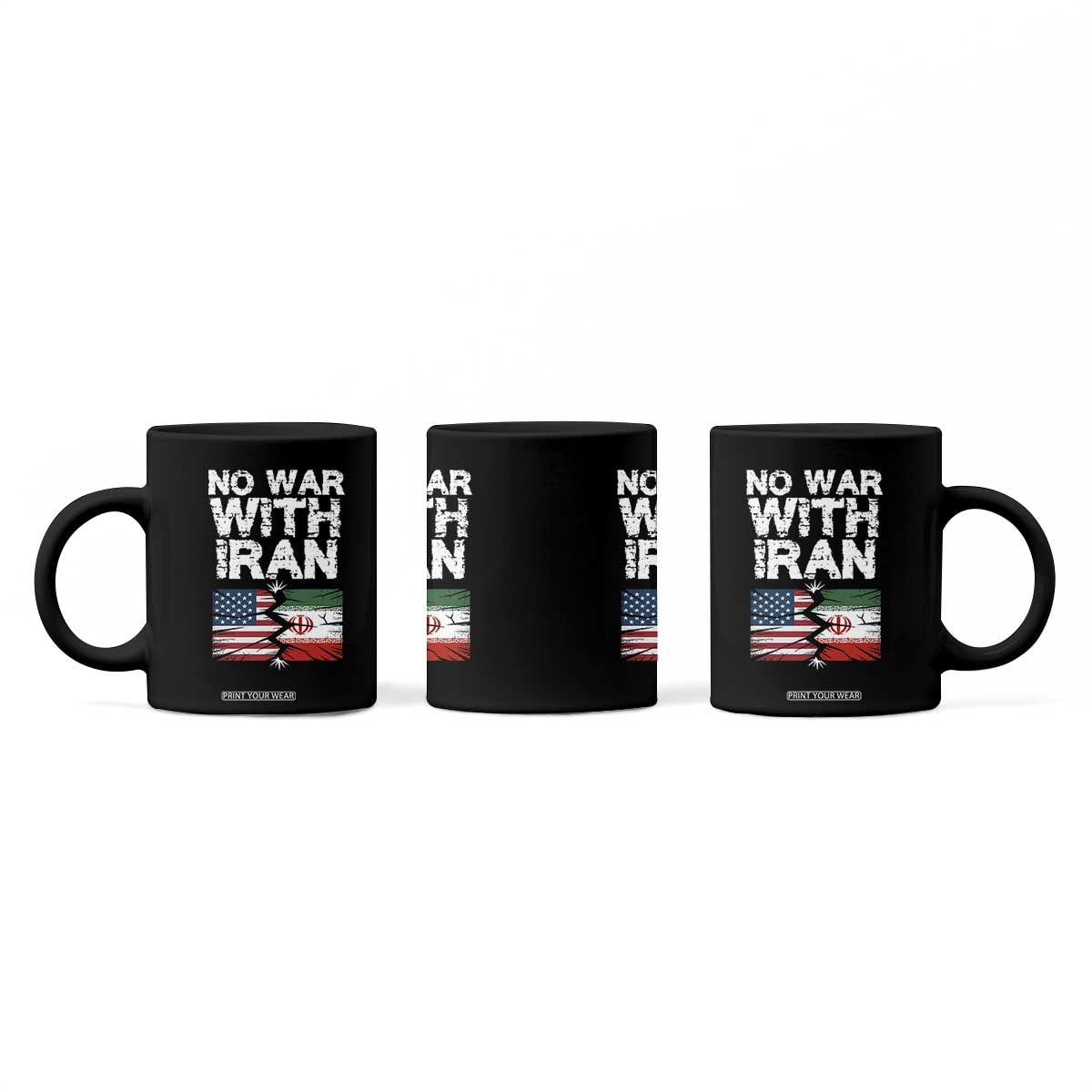 No War With Iran Coffee Mug Support Iranian People Peace TS12 Print Your Wear