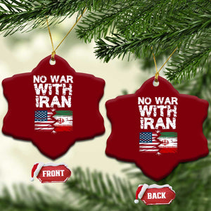 No War With Iran Ceramic Ornament Support Iranian People Peace TS12 Print Your Wear
