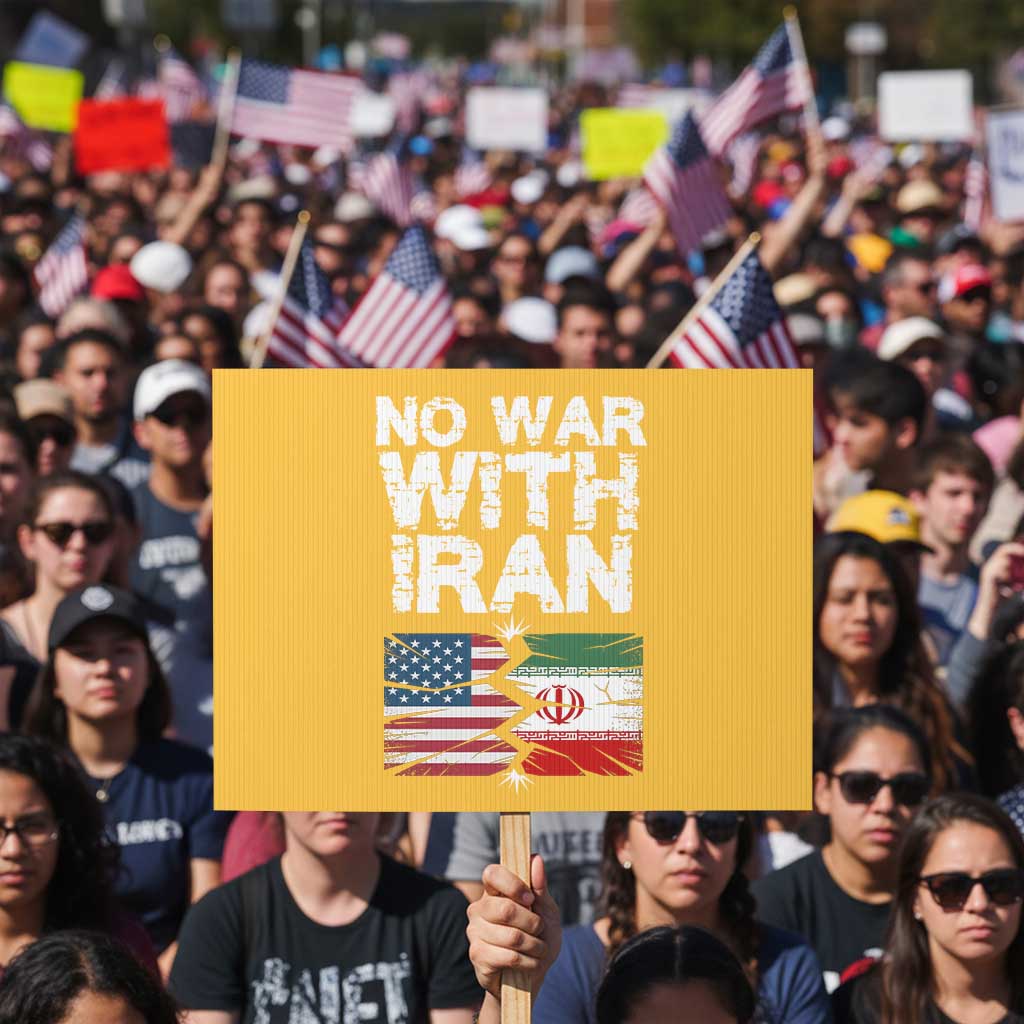 No War With Iran Protest Sign Support Iranian People Peace TS12 Horizontal 18