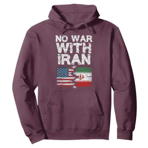 No War With Iran Hoodie Support Iranian People Peace TS12 Maroon Print Your Wear