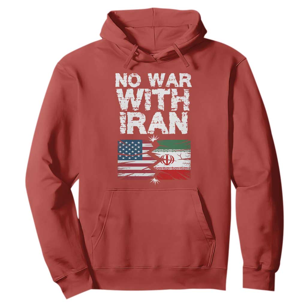 No War With Iran Hoodie Support Iranian People Peace TS12 Red Print Your Wear