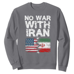 No War With Iran Sweatshirt Support Iranian People Peace TS12 Charcoal Print Your Wear