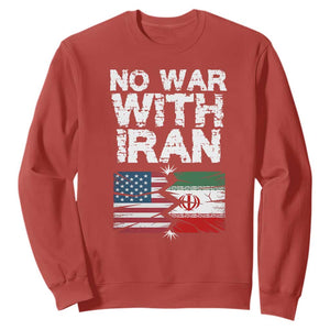 No War With Iran Sweatshirt Support Iranian People Peace TS12 Red Print Your Wear