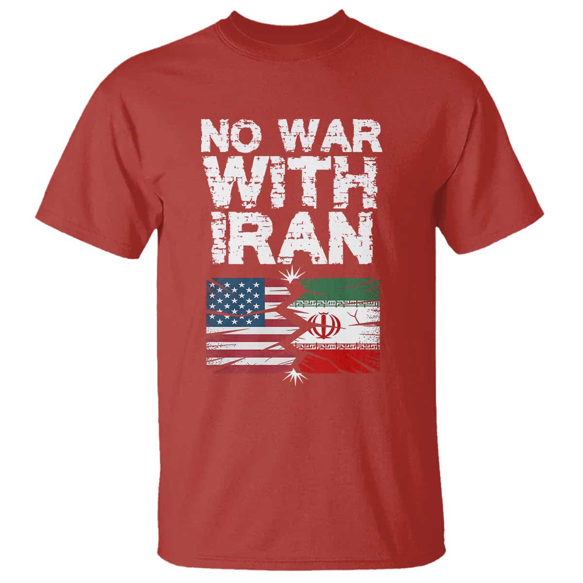 No War With Iran T Shirt Support Iranian People Peace TS12 Red Print Your Wear