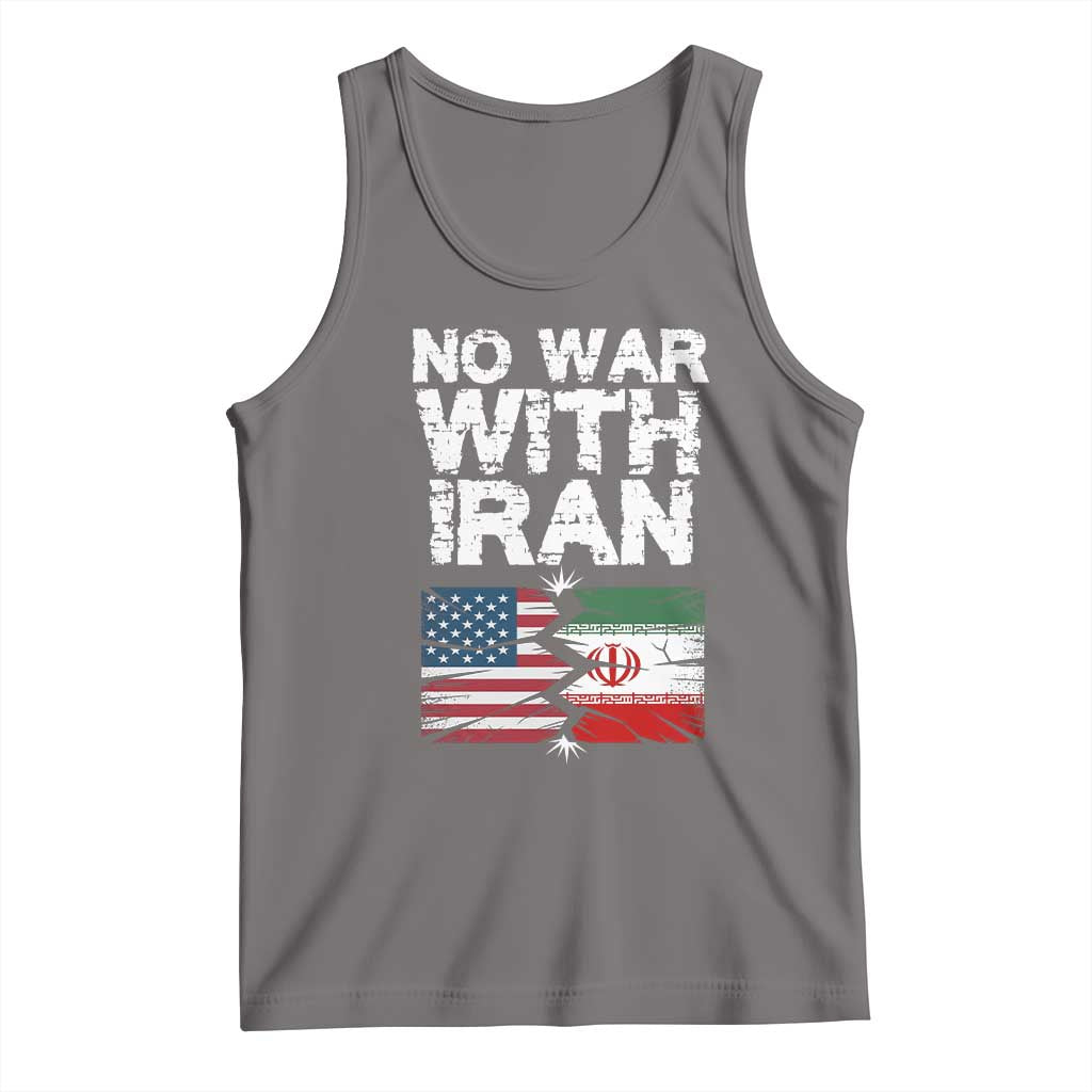 No War With Iran Tank Top Support Iranian People Peace TS12 Deep Heather Print Your Wear