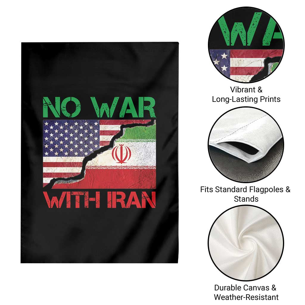 No War With Iran Garden Flag Middle East Freedom TS12 Print Your Wear