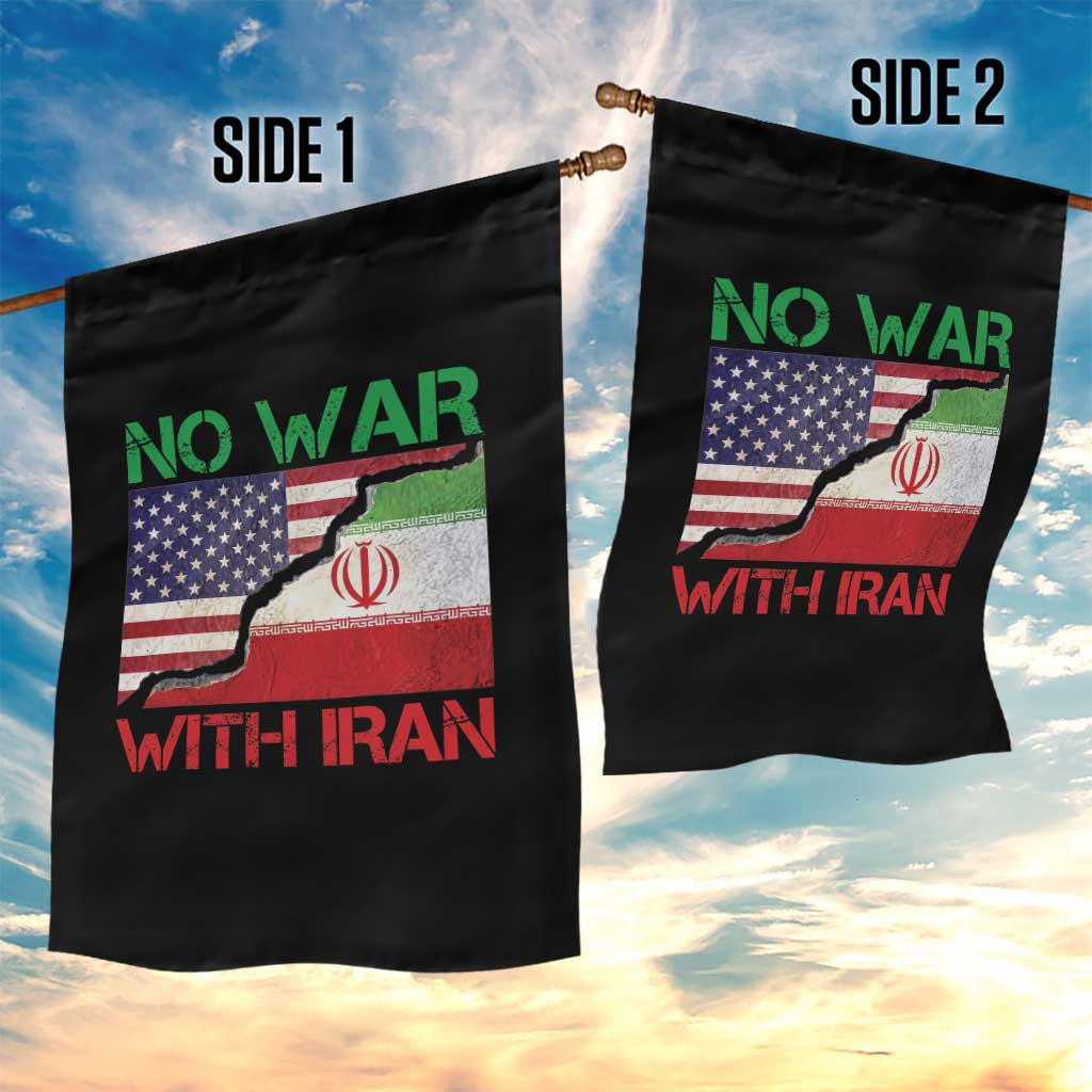 No War With Iran Garden Flag Middle East Freedom TS12 Print Your Wear