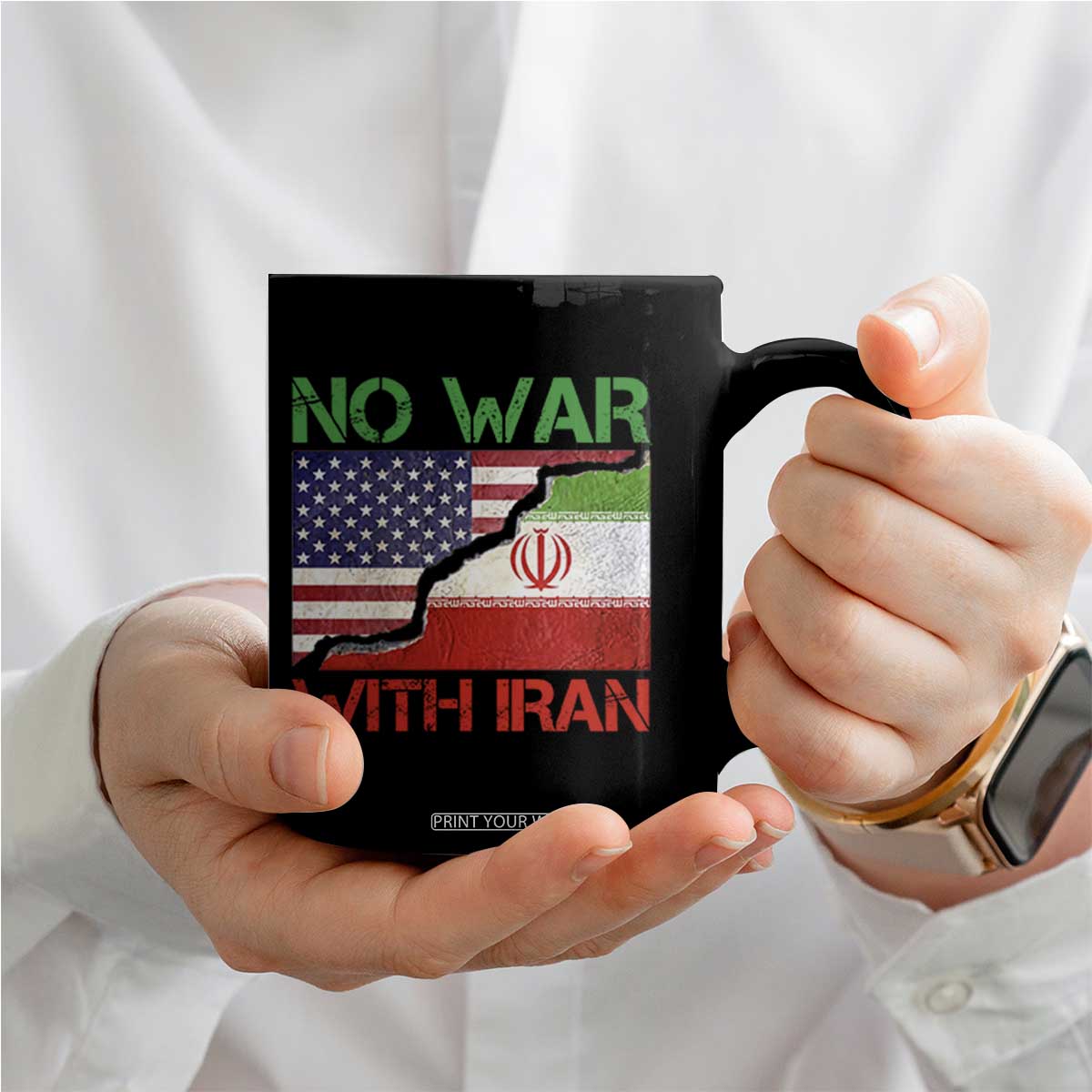 No War With Iran Coffee Mug Middle East Freedom TS12 Print Your Wear
