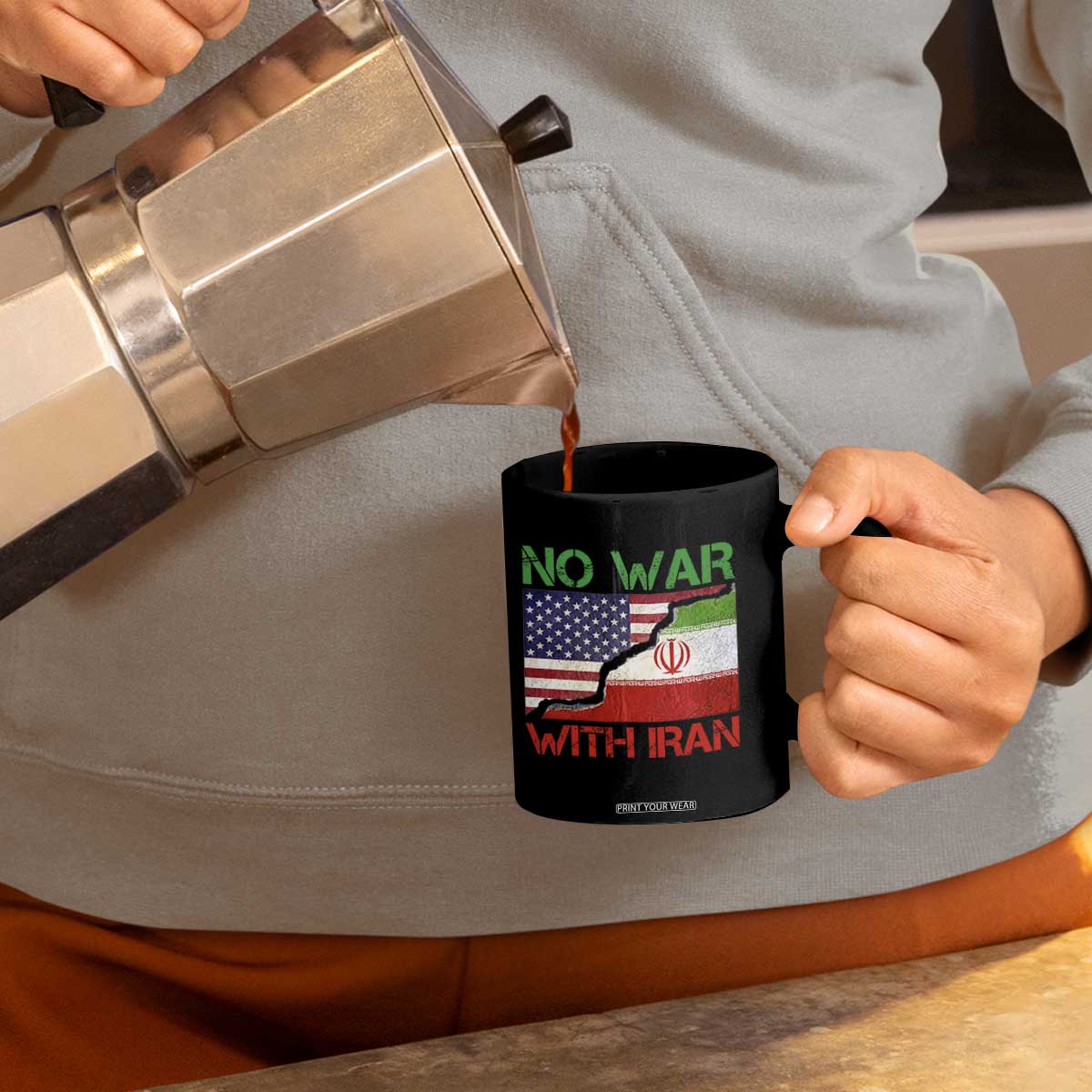 No War With Iran Coffee Mug Middle East Freedom TS12 Print Your Wear