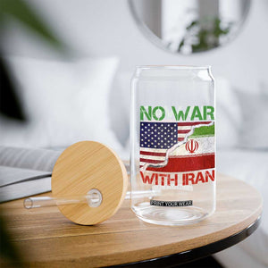 No War With Iran Glass Can Middle East Freedom TS12 Print Your Wear