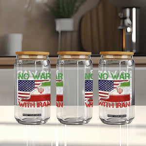 No War With Iran Glass Can Middle East Freedom TS12 Print Your Wear