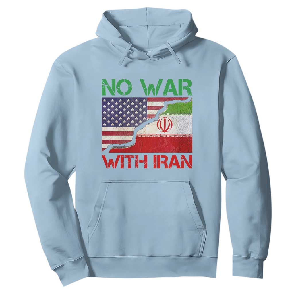 No War With Iran Hoodie Middle East Freedom TS12 Light Blue Print Your Wear