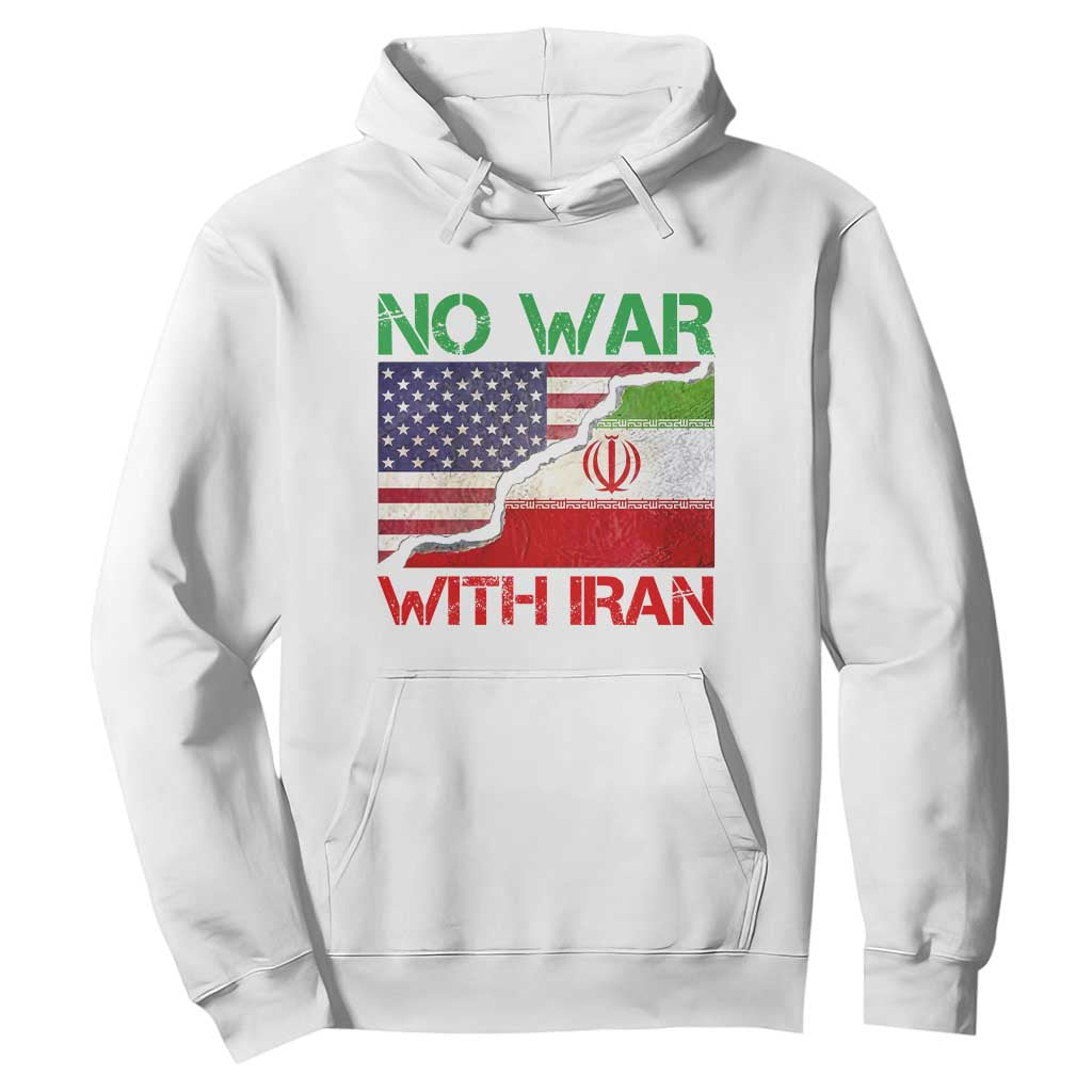 No War With Iran Hoodie Middle East Freedom TS12 White Print Your Wear
