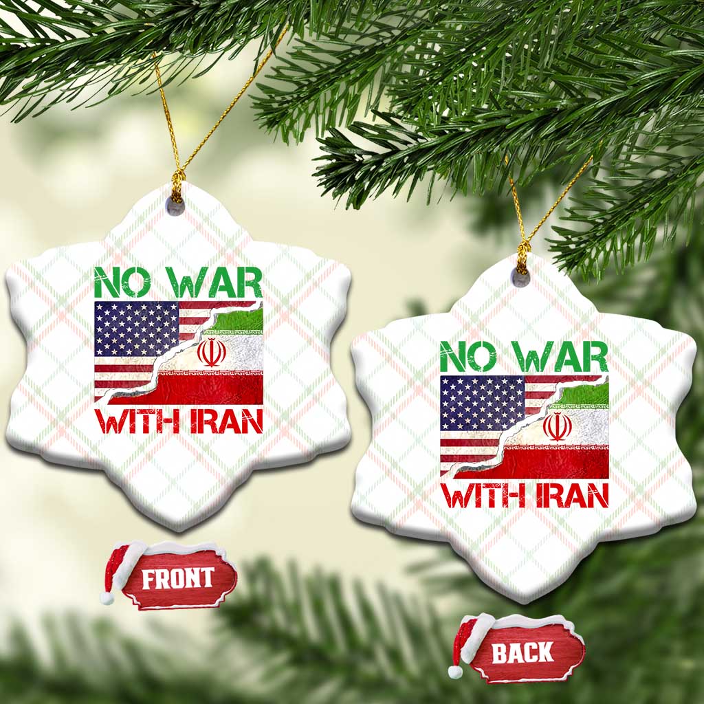 No War With Iran Ceramic Ornament Middle East Freedom TS12 Print Your Wear