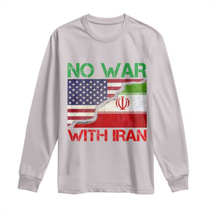 No War With Iran Long Sleeve Shirt Middle East Freedom TS12 Ice Gray Print Your Wear
