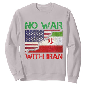 No War With Iran Sweatshirt Middle East Freedom TS12 Ice Gray Print Your Wear