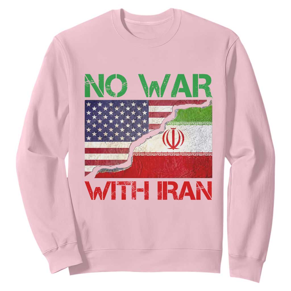 No War With Iran Sweatshirt Middle East Freedom TS12 Light Pink Print Your Wear