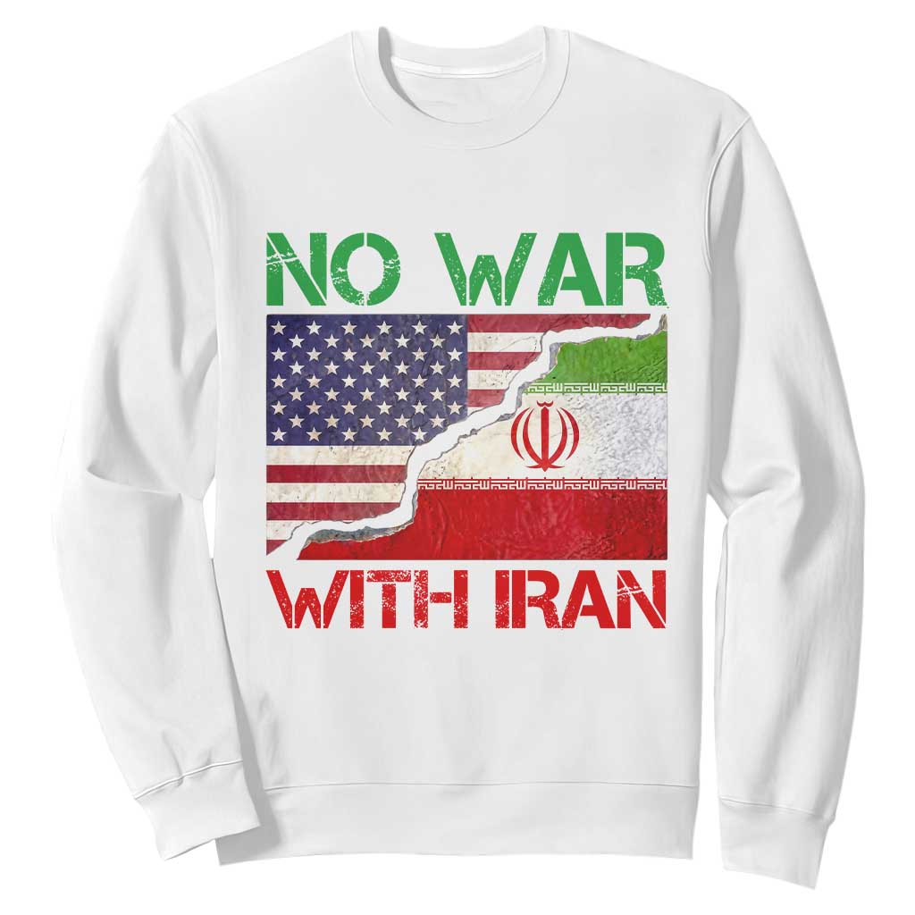No War With Iran Sweatshirt Middle East Freedom TS12 White Print Your Wear
