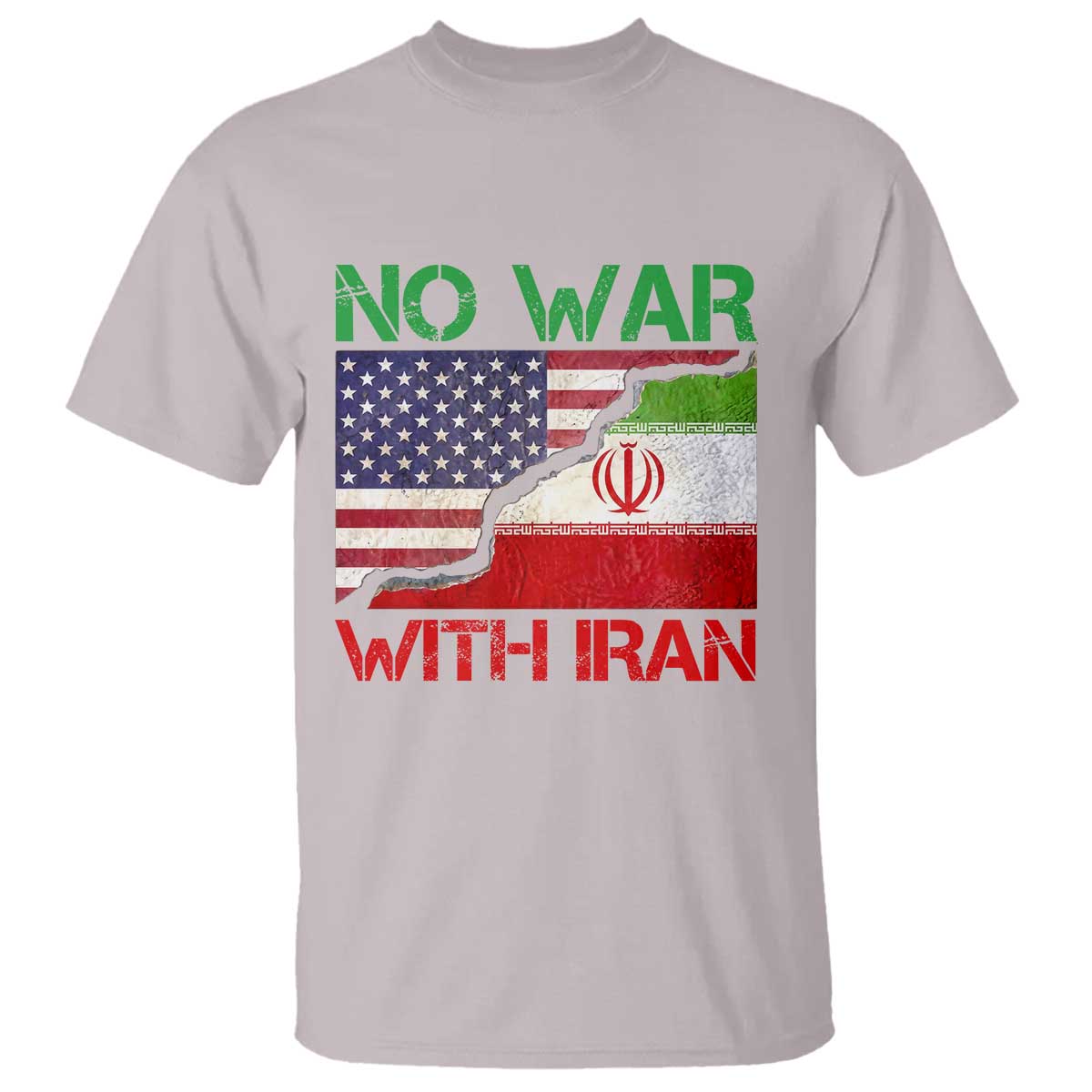 No War With Iran T Shirt Middle East Freedom TS12 Ice Gray Print Your Wear