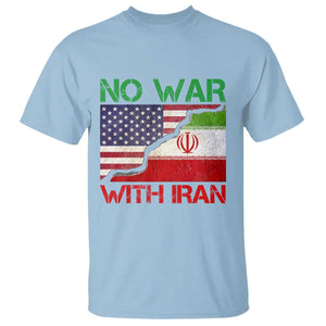No War With Iran T Shirt Middle East Freedom TS12 Light Blue Print Your Wear