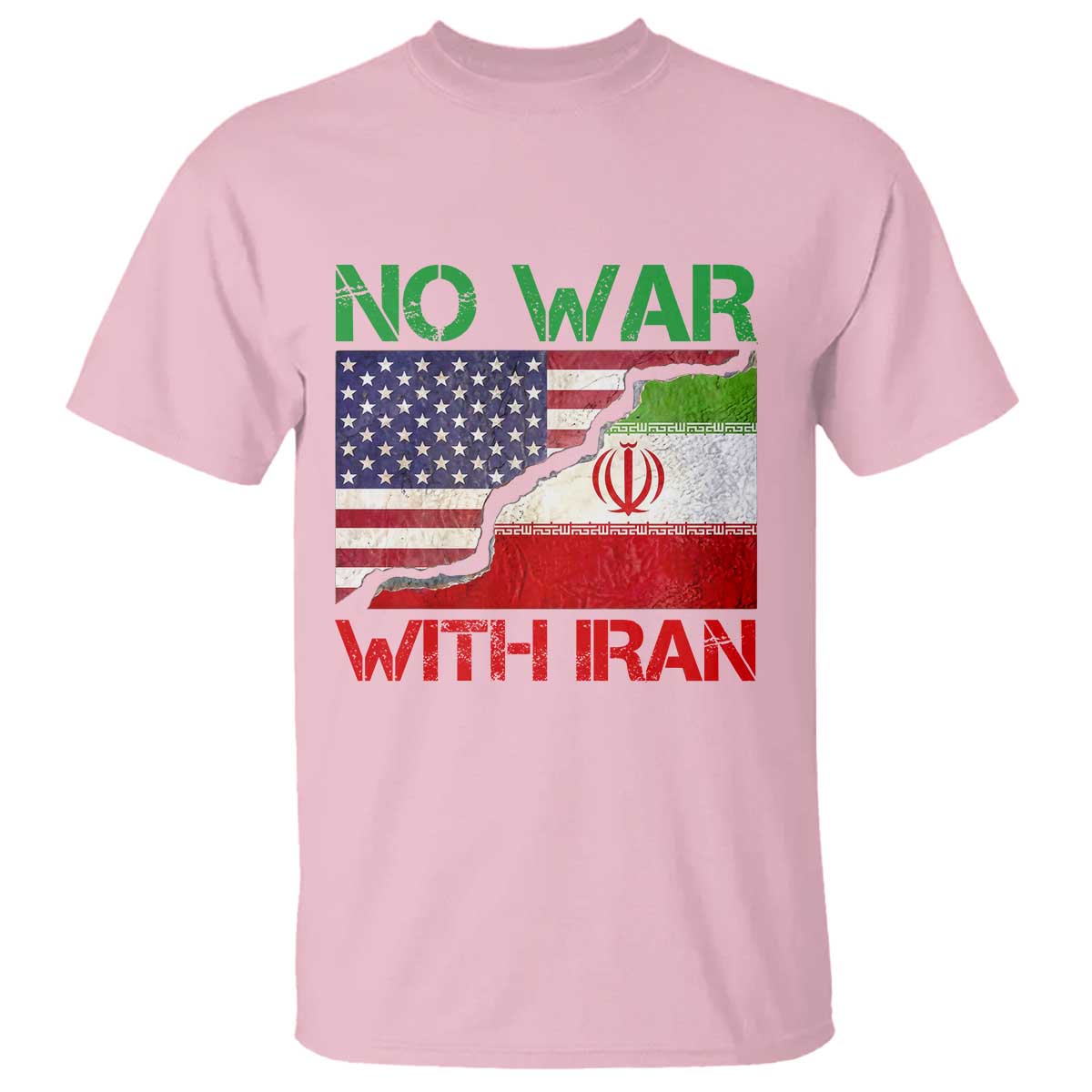 No War With Iran T Shirt Middle East Freedom TS12 Light Pink Print Your Wear