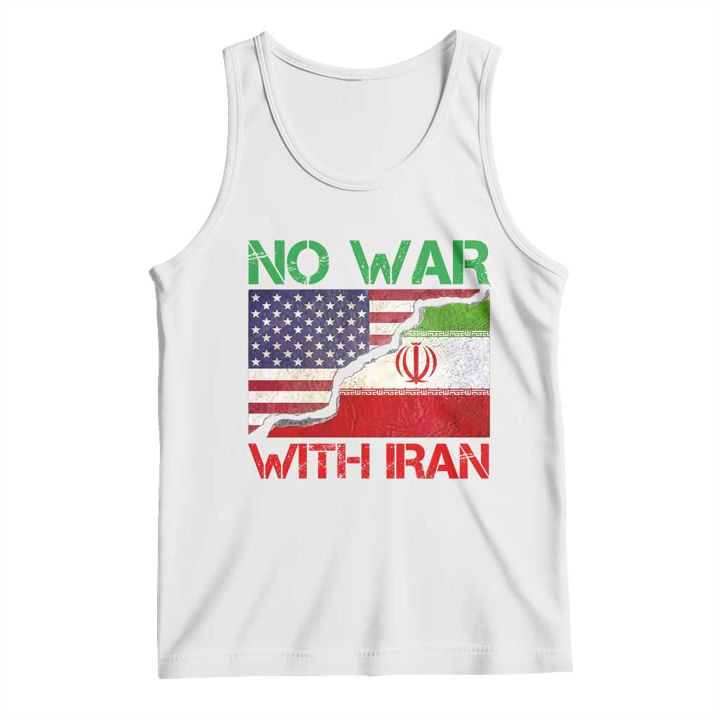 No War With Iran Tank Top Middle East Freedom TS12 White Print Your Wear