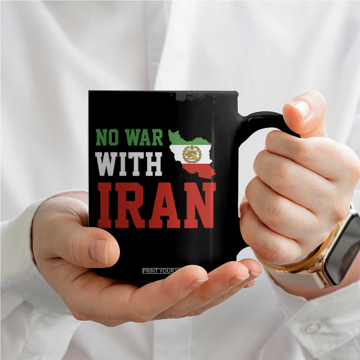 No War With Iran Coffee Mug Iran Freedom Protest TS12 Print Your Wear