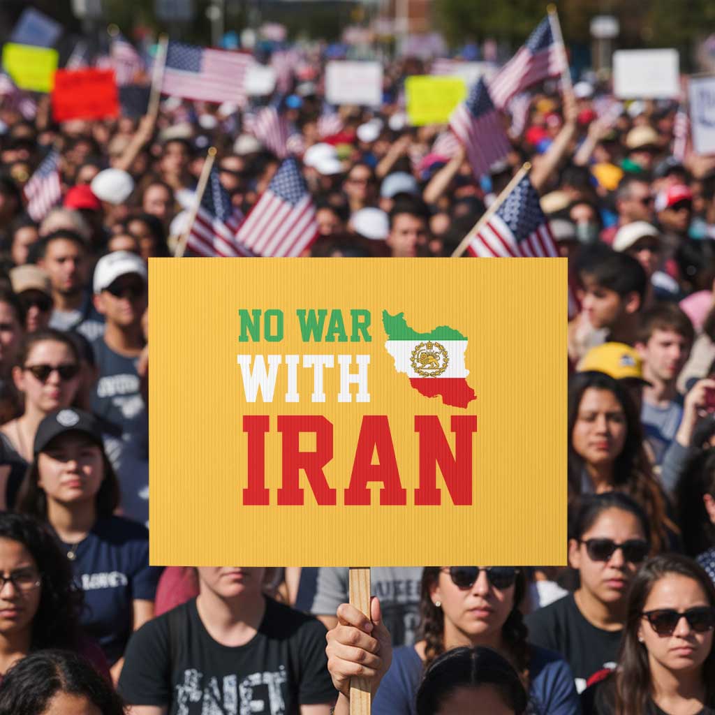 No War With Iran Protest Sign Iran Freedom Protest TS12 Horizontal 18