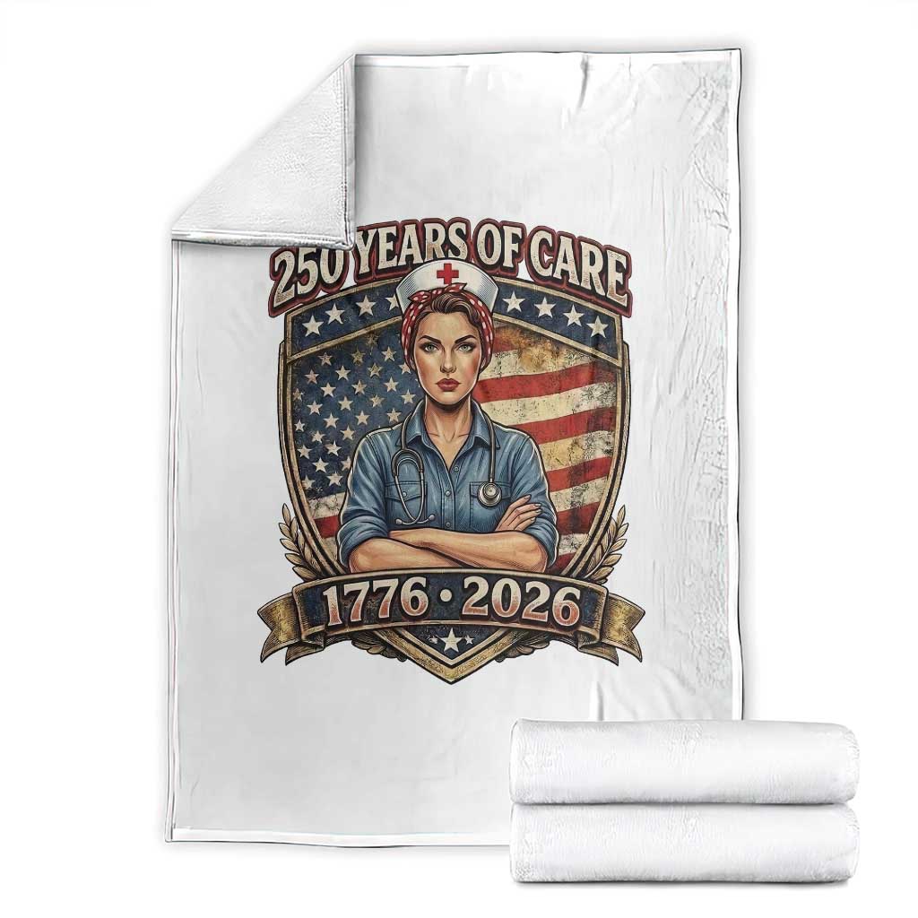 Patriotic Nurse Celebrating 250 Years Of Care Gift Throw Blanket TS12 Black Print Your Wear