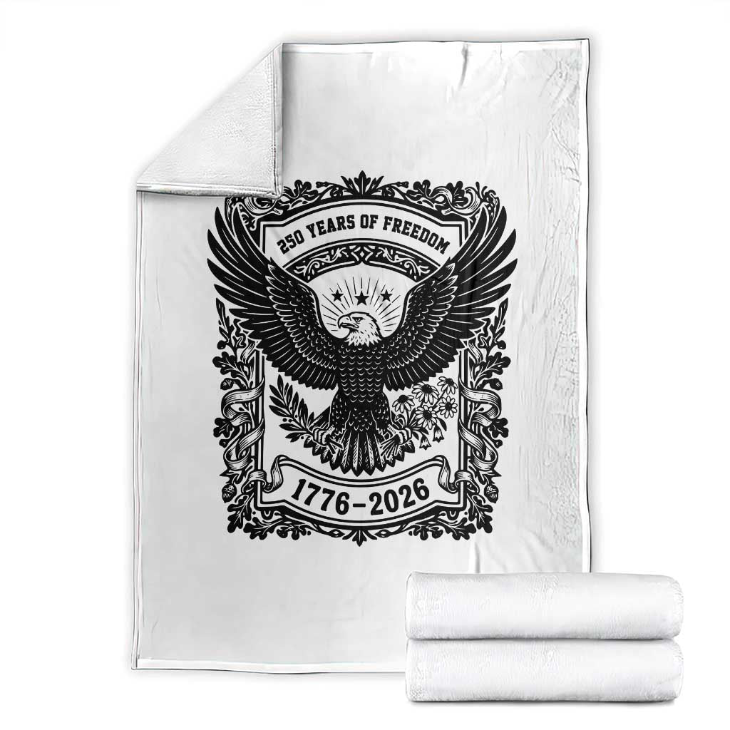 Cottagecore Patriotic Eagle 250th Anniversary USA Gift Throw Blanket TS12 White Print Your Wear