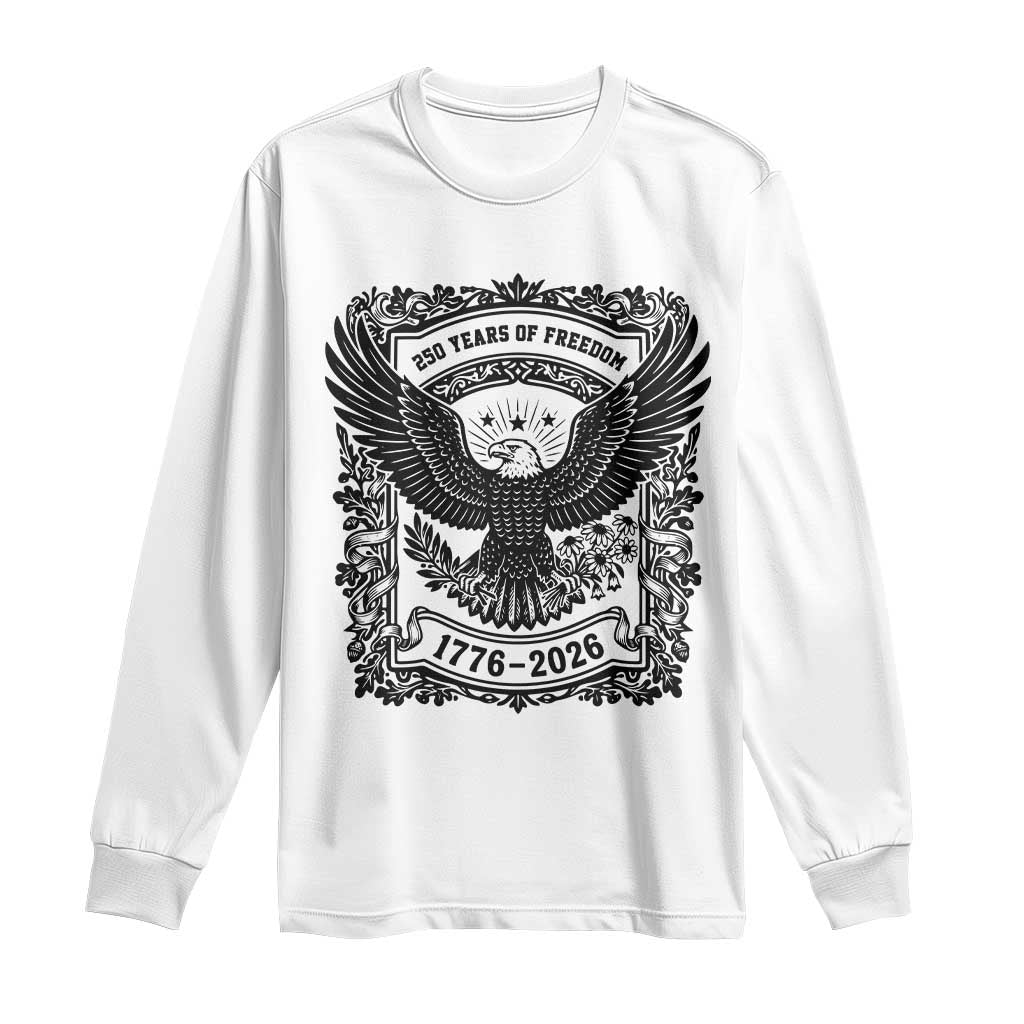 Cottagecore Patriotic Eagle 250th Anniversary USA Gift Long Sleeve Shirt TS12 White Print Your Wear