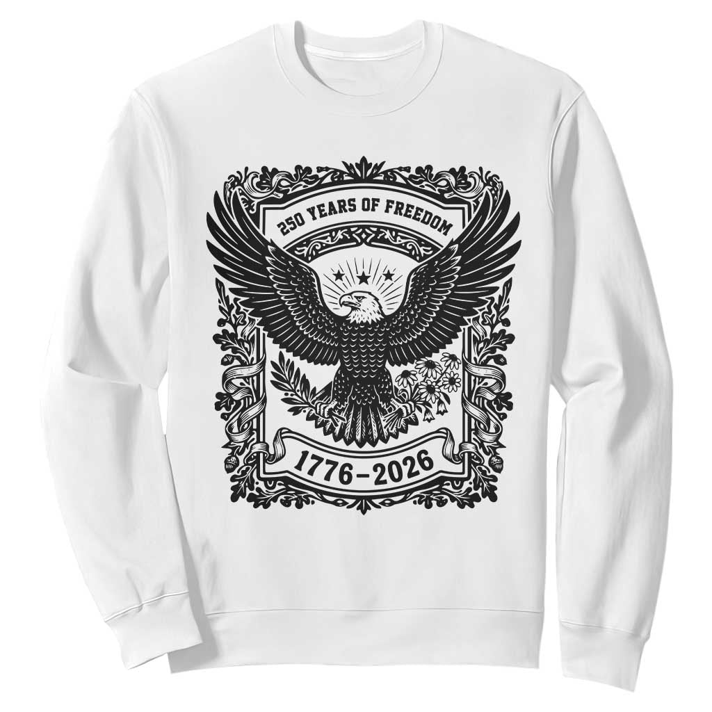 Cottagecore Patriotic Eagle 250th Anniversary USA Gift Sweatshirt TS12 White Print Your Wear