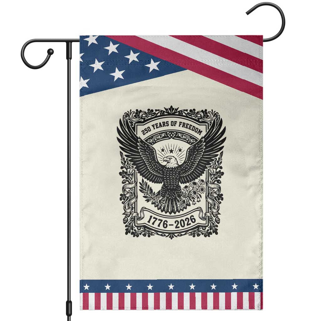 Cottagecore Patriotic Eagle 250th Anniversary USA Gift Garden Flag TS12 Modern Beige Blue Print Your Wear