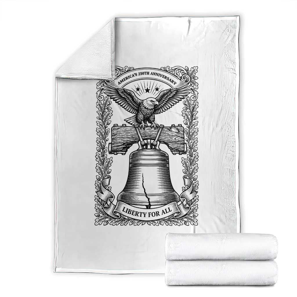 Cottagecore Patriotic Eagle Liberty Bell Throw Blanket 250th Anniversary Gift TS12 White Print Your Wear