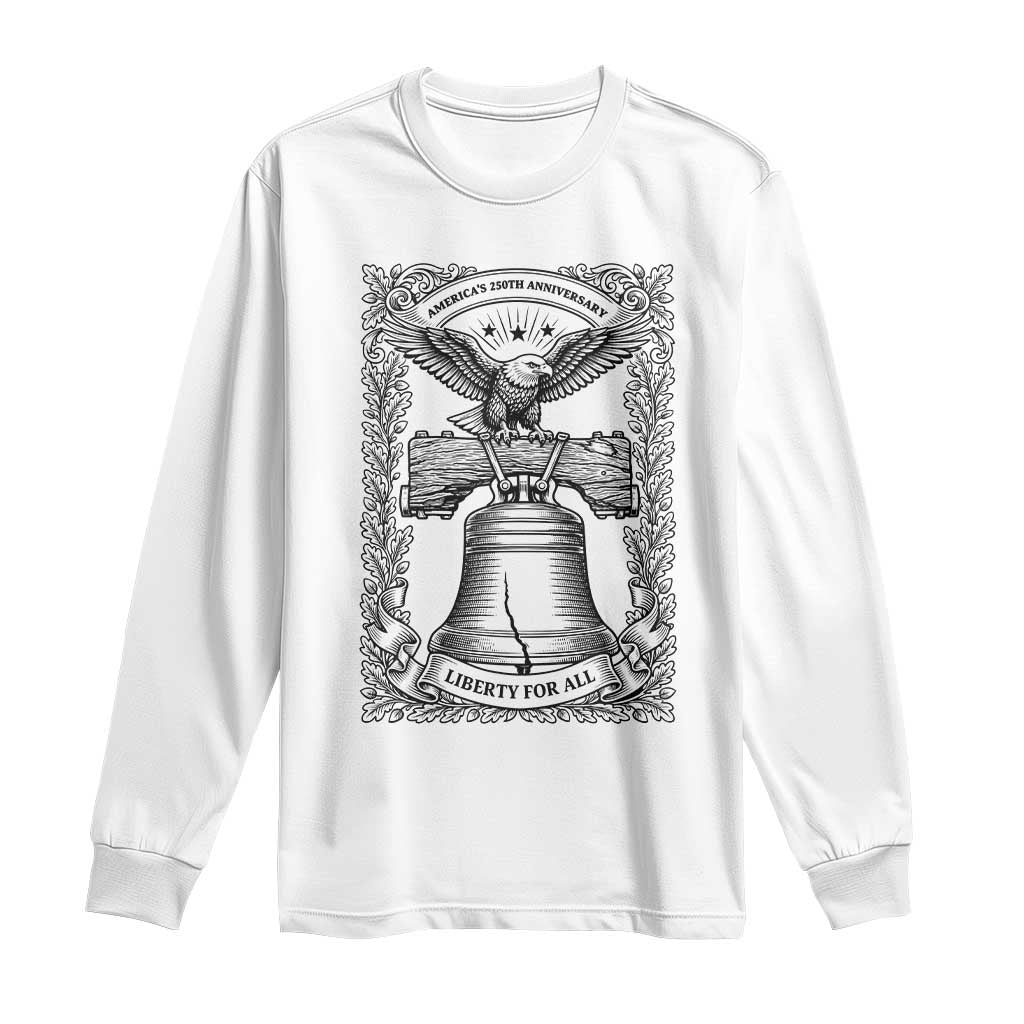 Cottagecore Patriotic Eagle Liberty Bell Long Sleeve Shirt 250th Anniversary Gift TS12 White Print Your Wear