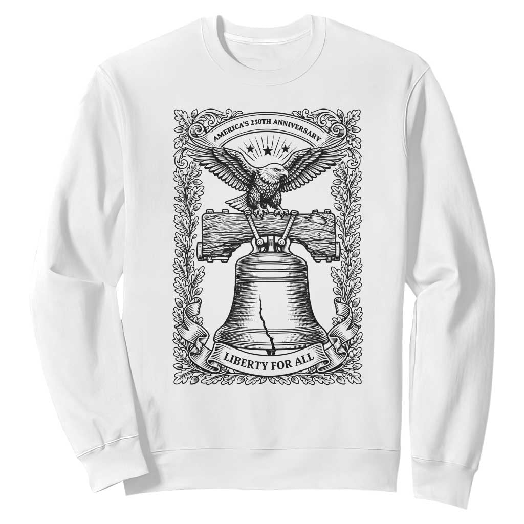 Cottagecore Patriotic Eagle Liberty Bell Sweatshirt 250th Anniversary Gift TS12 White Print Your Wear
