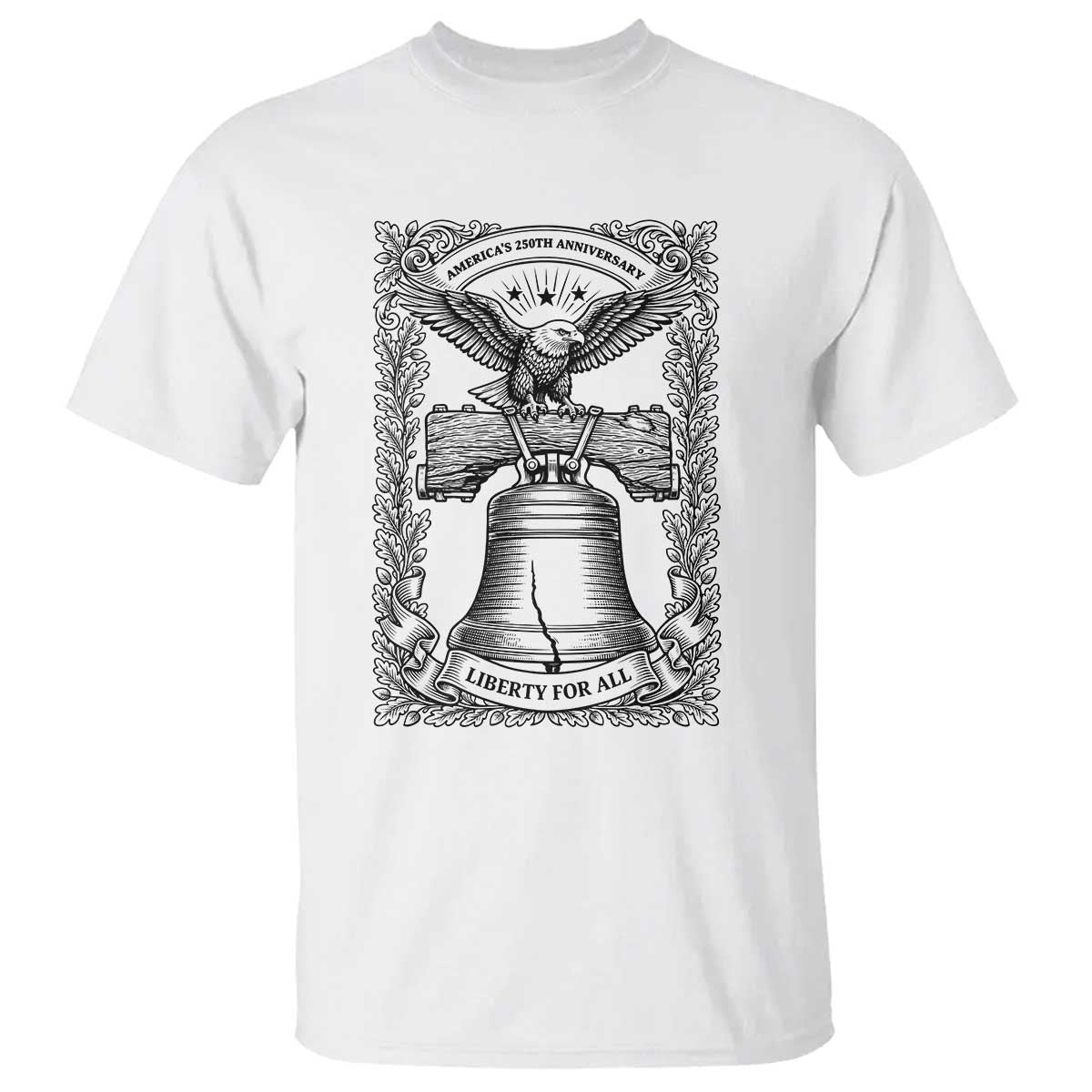 Cottagecore Patriotic Eagle Liberty Bell T Shirt 250th Anniversary Gift TS12 White Print Your Wear