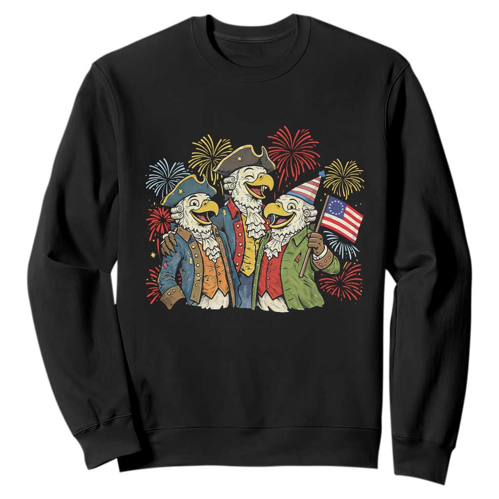 Funny Founding Fathers Eagle Sweatshirt 250th Anniversary America Patriotic Gift TS12 Black Print Your Wear