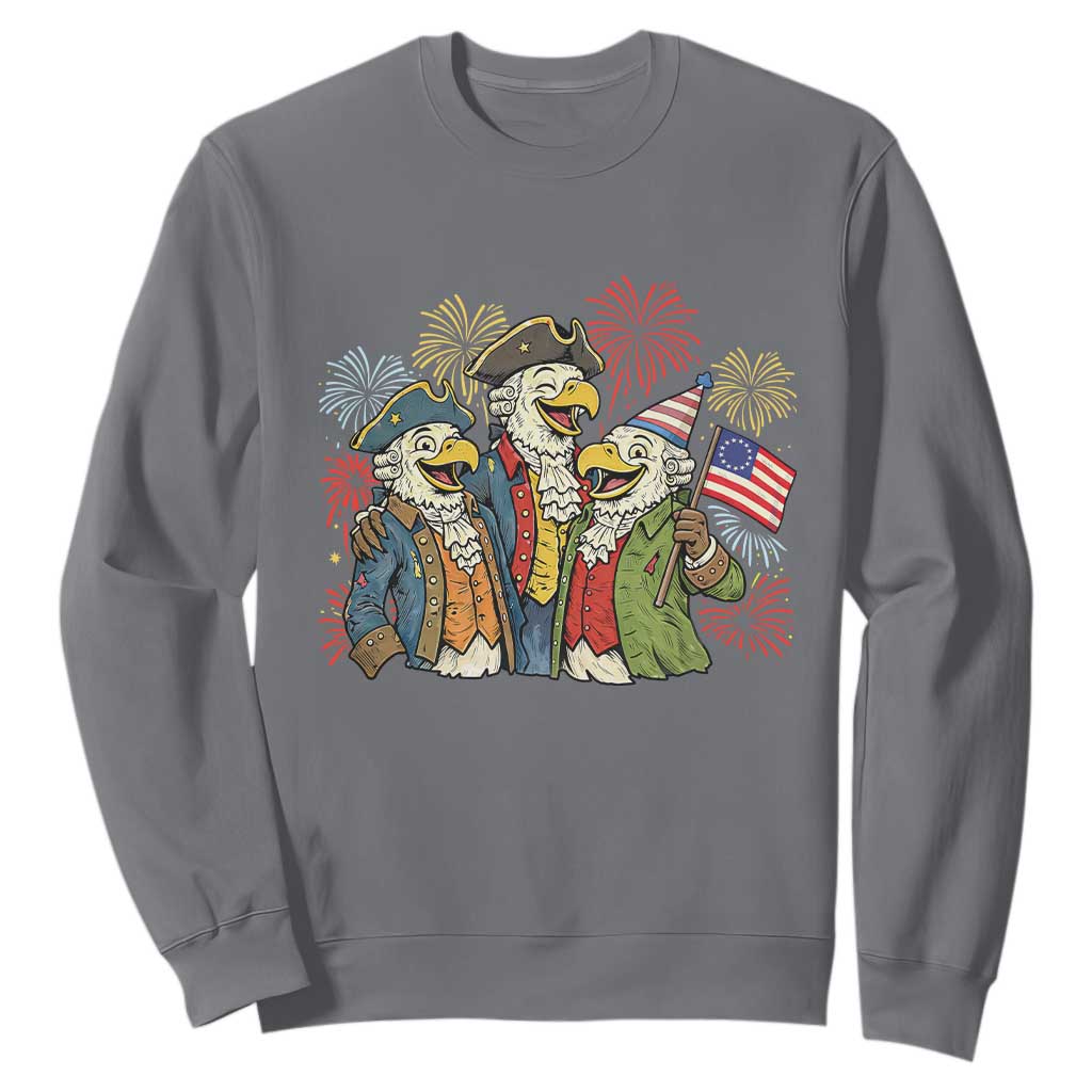 Funny Founding Fathers Eagle Sweatshirt 250th Anniversary America Patriotic Gift TS12 Charcoal Print Your Wear