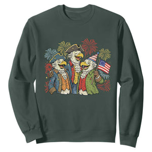 Funny Founding Fathers Eagle Sweatshirt 250th Anniversary America Patriotic Gift TS12 Dark Forest Green Print Your Wear