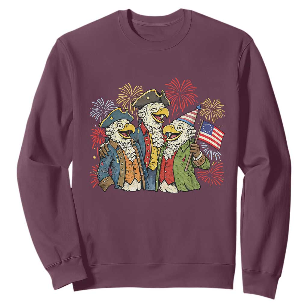 Funny Founding Fathers Eagle Sweatshirt 250th Anniversary America Patriotic Gift TS12 Maroon Print Your Wear