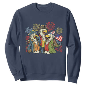 Funny Founding Fathers Eagle Sweatshirt 250th Anniversary America Patriotic Gift TS12 Navy Print Your Wear