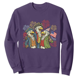 Funny Founding Fathers Eagle Sweatshirt 250th Anniversary America Patriotic Gift TS12 Purple Print Your Wear
