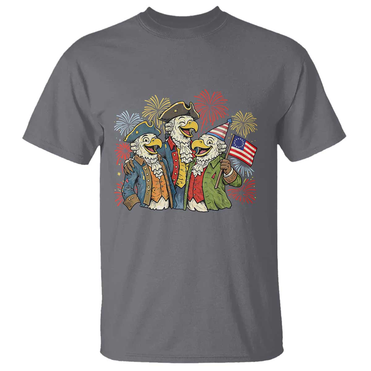 Funny Founding Fathers Eagle T Shirt 250th Anniversary America Patriotic Gift TS12 Charcoal Print Your Wear