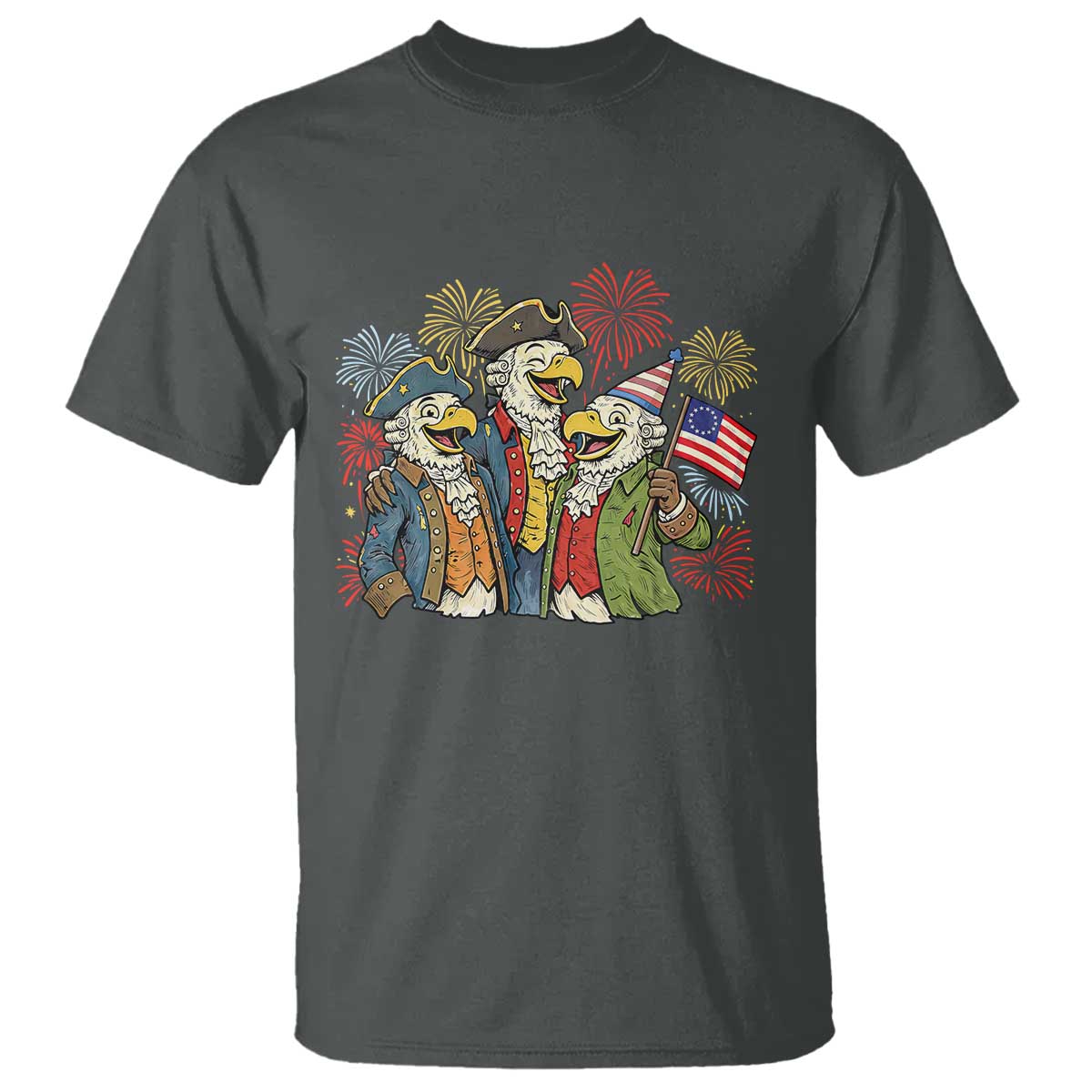 Funny Founding Fathers Eagle T Shirt 250th Anniversary America Patriotic Gift TS12 Dark Heather Print Your Wear
