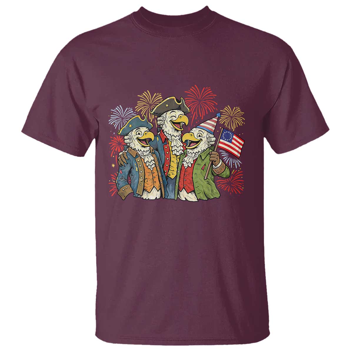 Funny Founding Fathers Eagle T Shirt 250th Anniversary America Patriotic Gift TS12 Maroon Print Your Wear