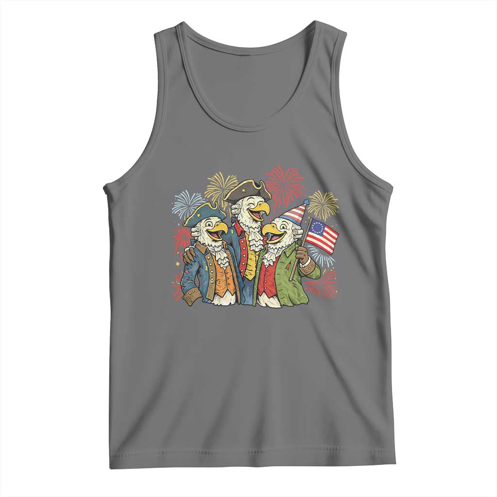 Funny Founding Fathers Eagle Tank Top 250th Anniversary America Patriotic Gift TS12 Black Heather Print Your Wear