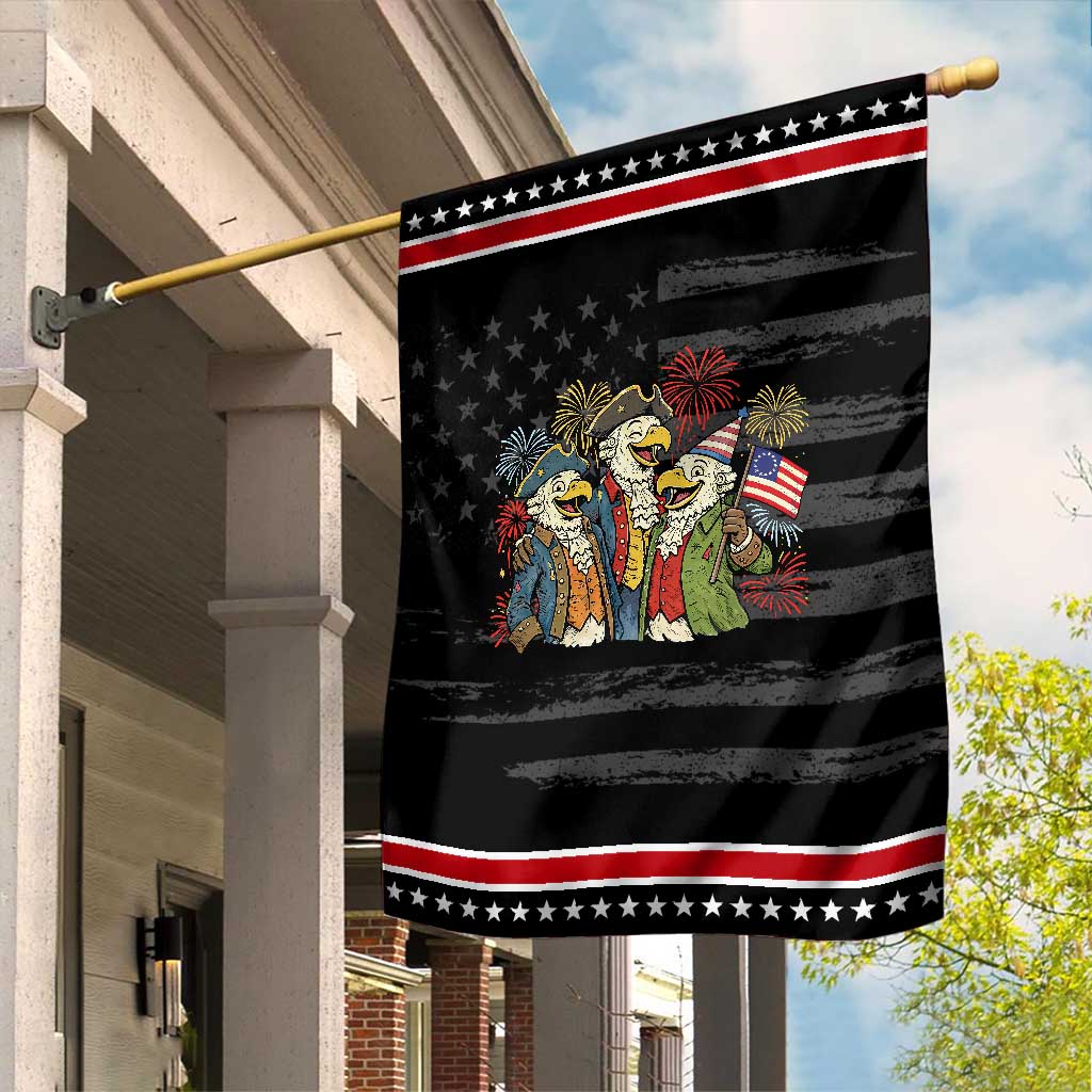 Funny Founding Fathers Eagle Garden Flag 250th Anniversary America Patriotic Gift TS12 Distressed Black Red Print Your Wear