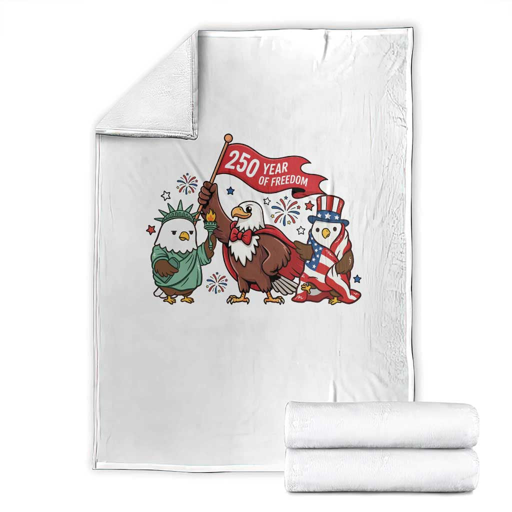 Cute Patriotic Eagle 250 Years Of Freedom Throw Blanket American Pride Gift TS12 White Print Your Wear